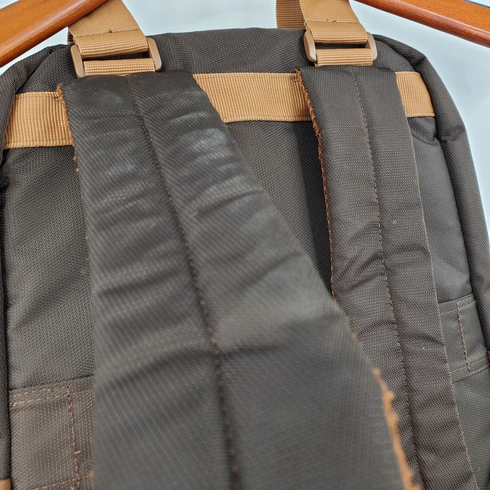 Delsey Paris Brown Nylon Laptop Backpack Professional Commuter Travel Bag